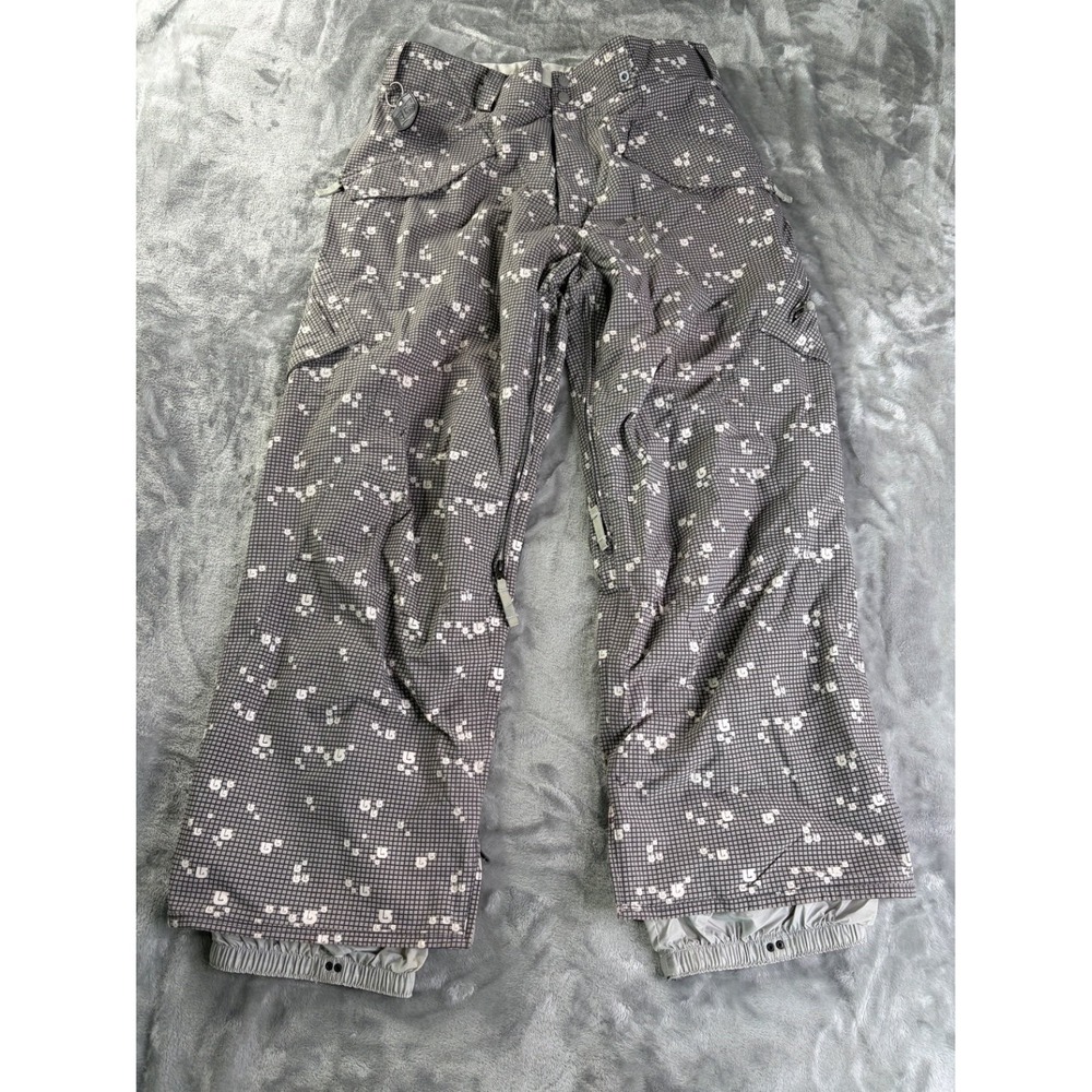 Burton Snowboarding Pants Mens M Gray White Geometric Ski Winter Gear